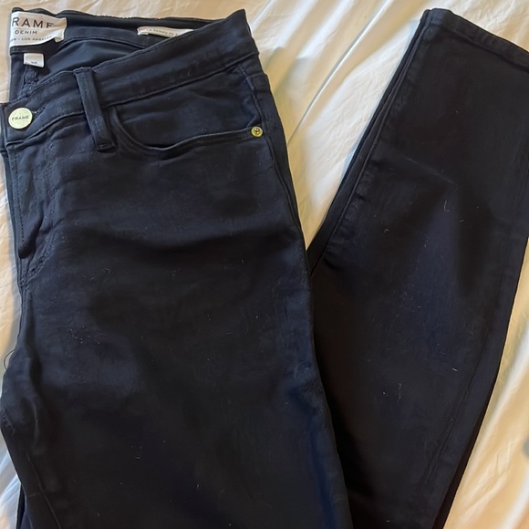 Frame Denim Black Le Skinny de Jeanne in Film Noir Wash Size 26 - Picture 2 of 2